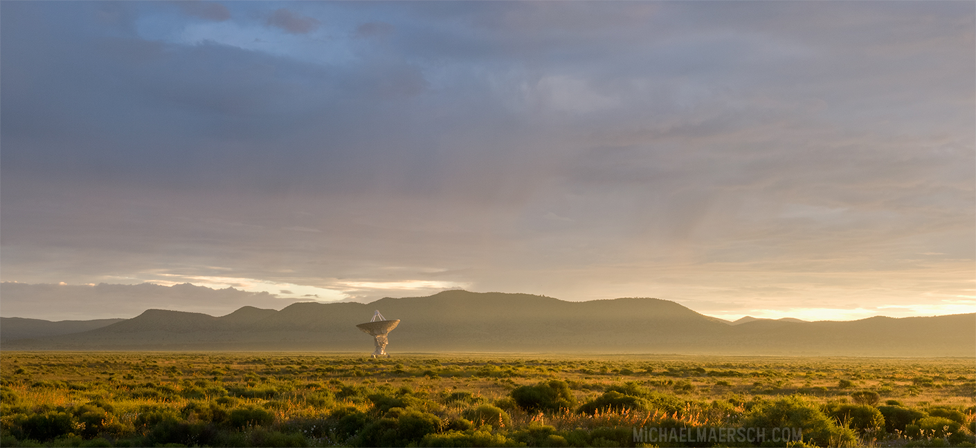 new mexico desert landscape with microwave dish
