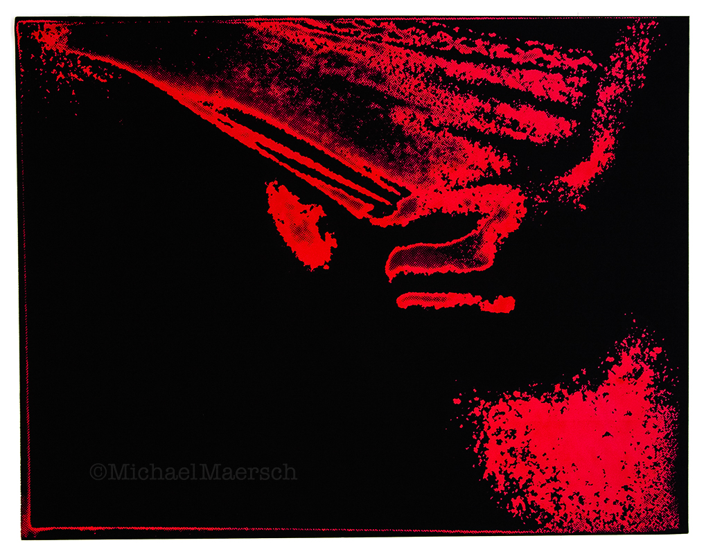 a silkscreen print called Red Handed by Michael Maersch
